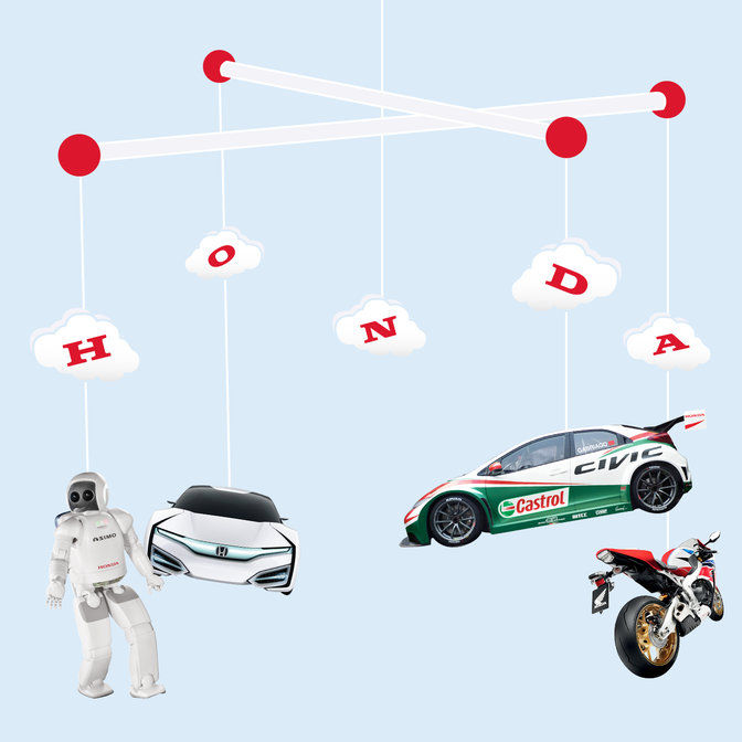 Utvalg av Honda-produkter.