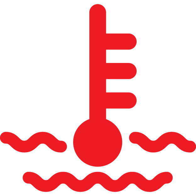 Symbol for motorens kjølesystem
