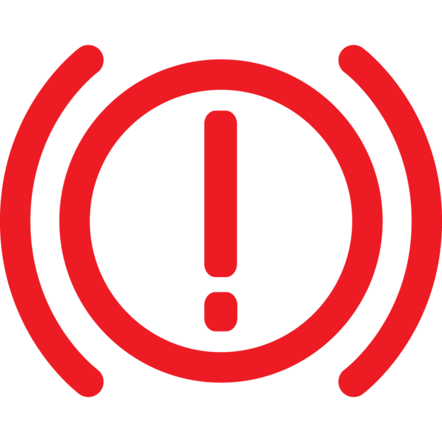 Symbol for parkeringsbrems eller håndbrems