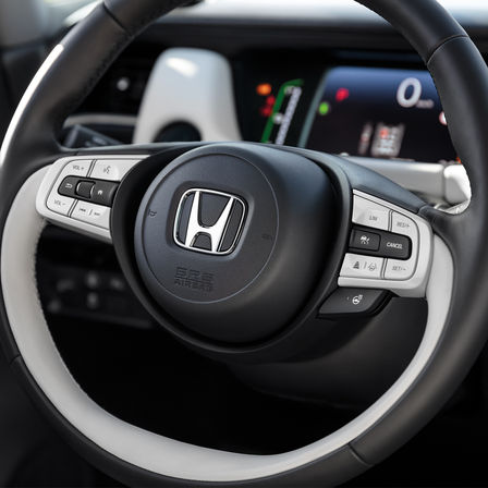 Nærbilde av Honda Jazz-ratt