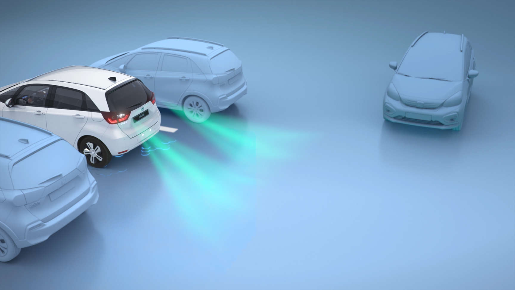 Viser varselstegn når en Honda rygger