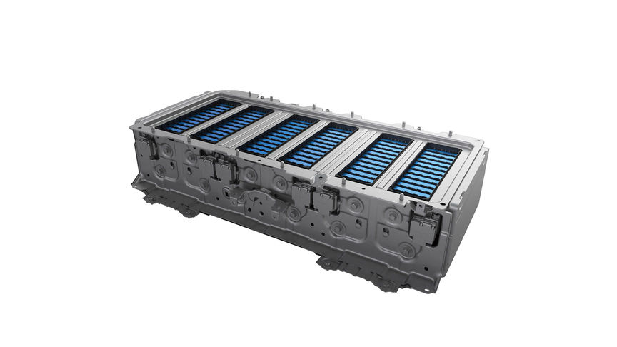 Nærbilde av litium-ion-batteri i Hondas hybridsystem. 