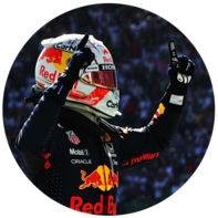 Max Verstappen feirer