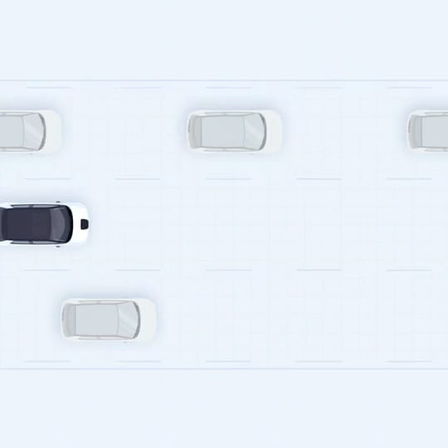 toppvisning av Honda e som viser adaptiv cruisekontroll-funksjonen. 